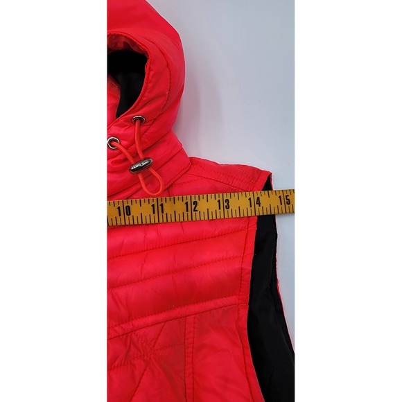 Tek Gear Womens Puffer Vest Hooded Quilted Zip Front Bright Coral Size M Diamond - Picture 4 of 8
